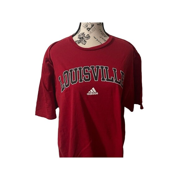 Louisville Adidas Shirt Mens XL Short Sleeve Basketball Pullover Red - Picture 11 of 15